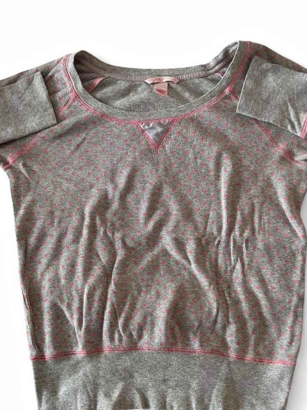 Victoria's Secret Women's Polka Dot Pajama Set Gray & Pink Size Medium